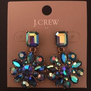 J-Crew blue iridescent earrings.